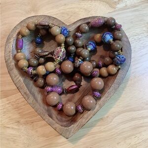 Handcrafted Wooden and Beaded Bracelets